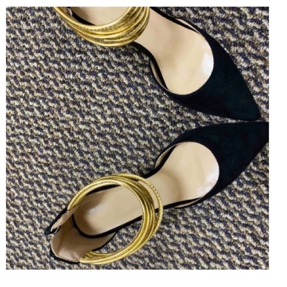 7.5 Metallic Heeled Ankle Strap Pumps - Picture 3 of 4